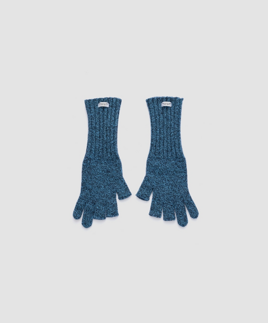 JOHN MASON SMITH / JANE SMITH : 5G THREE FINGERLESS KNIT GLOVE / BLUE MIX