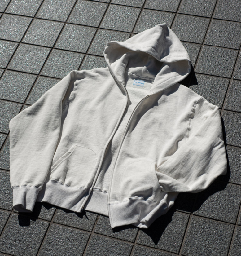 The Letters : SWEATSHIRT ZIP UP HOODIE -LOOPWHEEL FLEECE COTTON- / IVORY