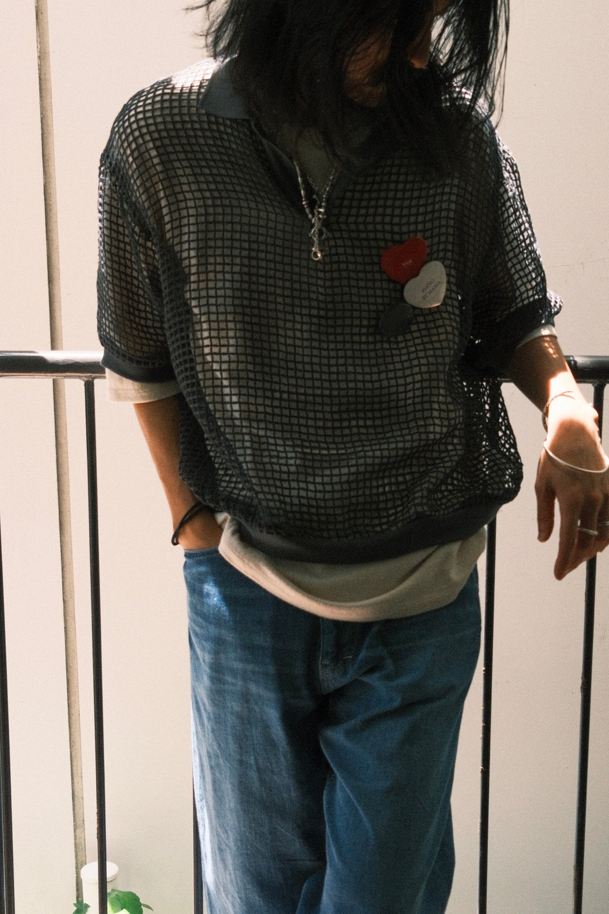 JOHN MASON SMITH / JANE SMITH : SQUARE MESH SKIPPER POLO