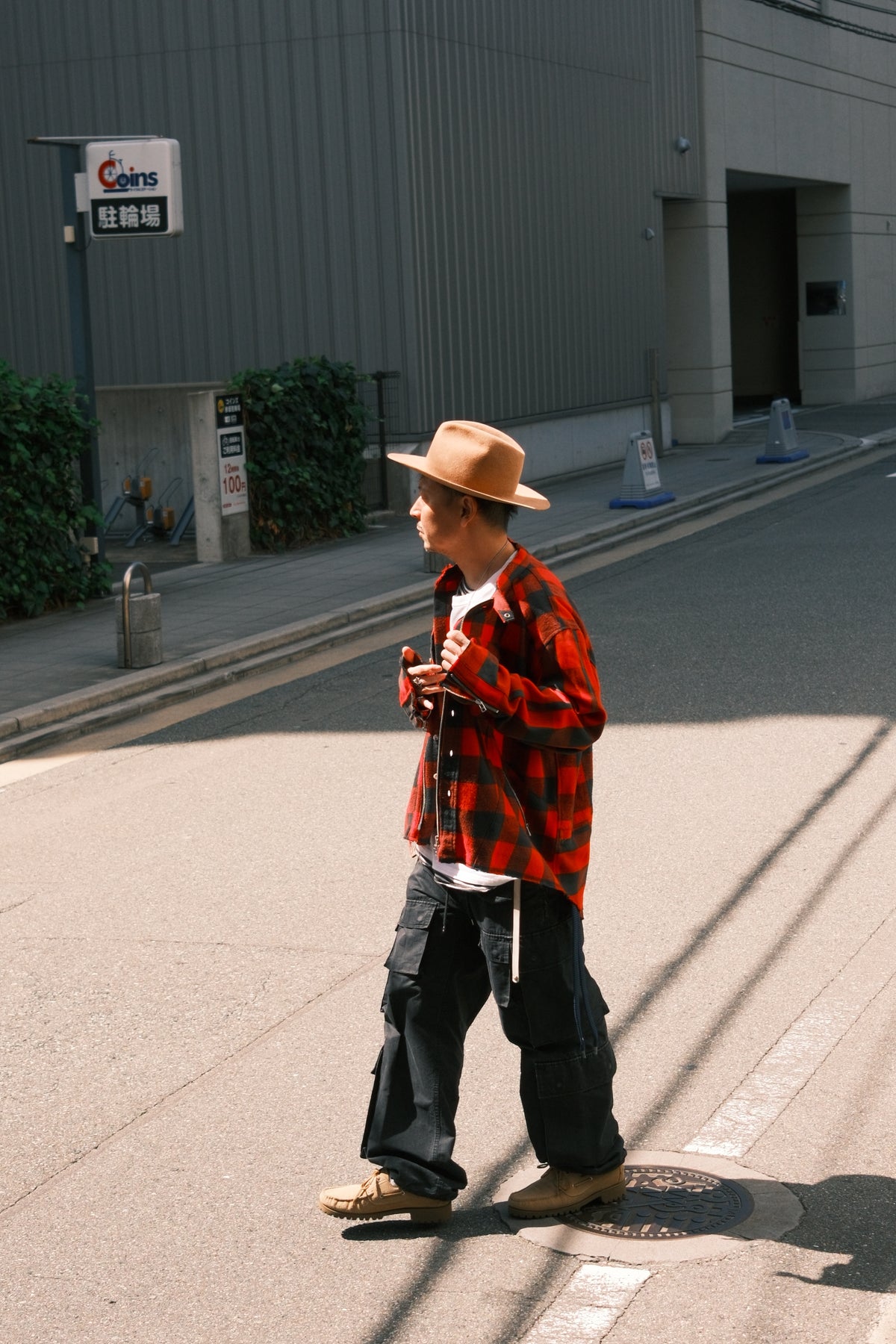 OLDPARK : RIDERS SHIRT -FLANNEL- / RED