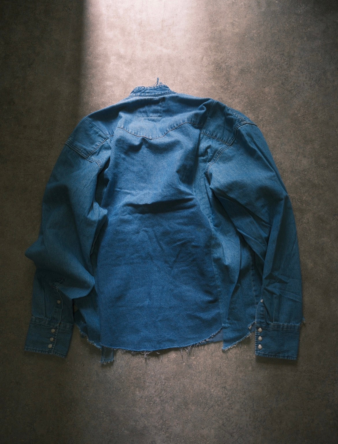OLDPARK : SLEEVE FRONT SHIRT (DENIM / Fサイズ-1)