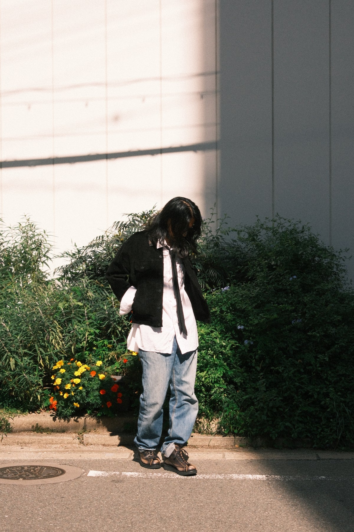 MINEDENIM : Washed Leather Trucker Jacket