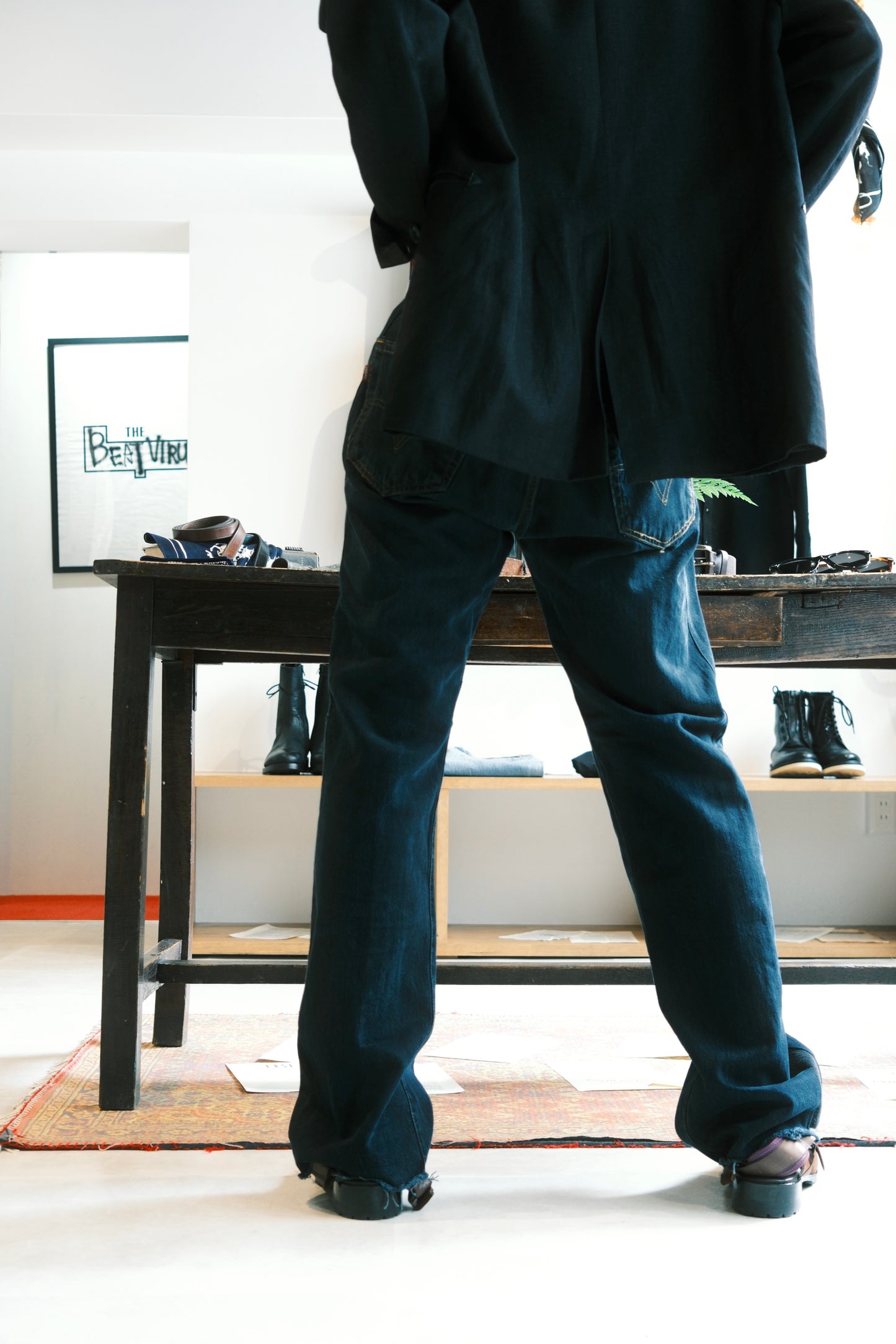 OLDPARK : SWAPPED JEANS (BLACK、Sサイズ)
