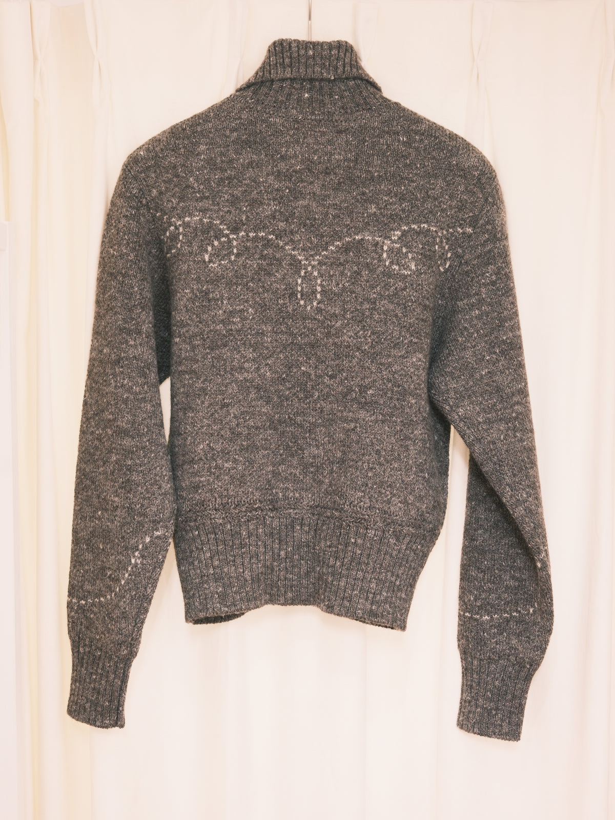 The Letters : 5G COW BOY TURTLENECK CARDIGAN -SHETLAND WOOL LINEN-