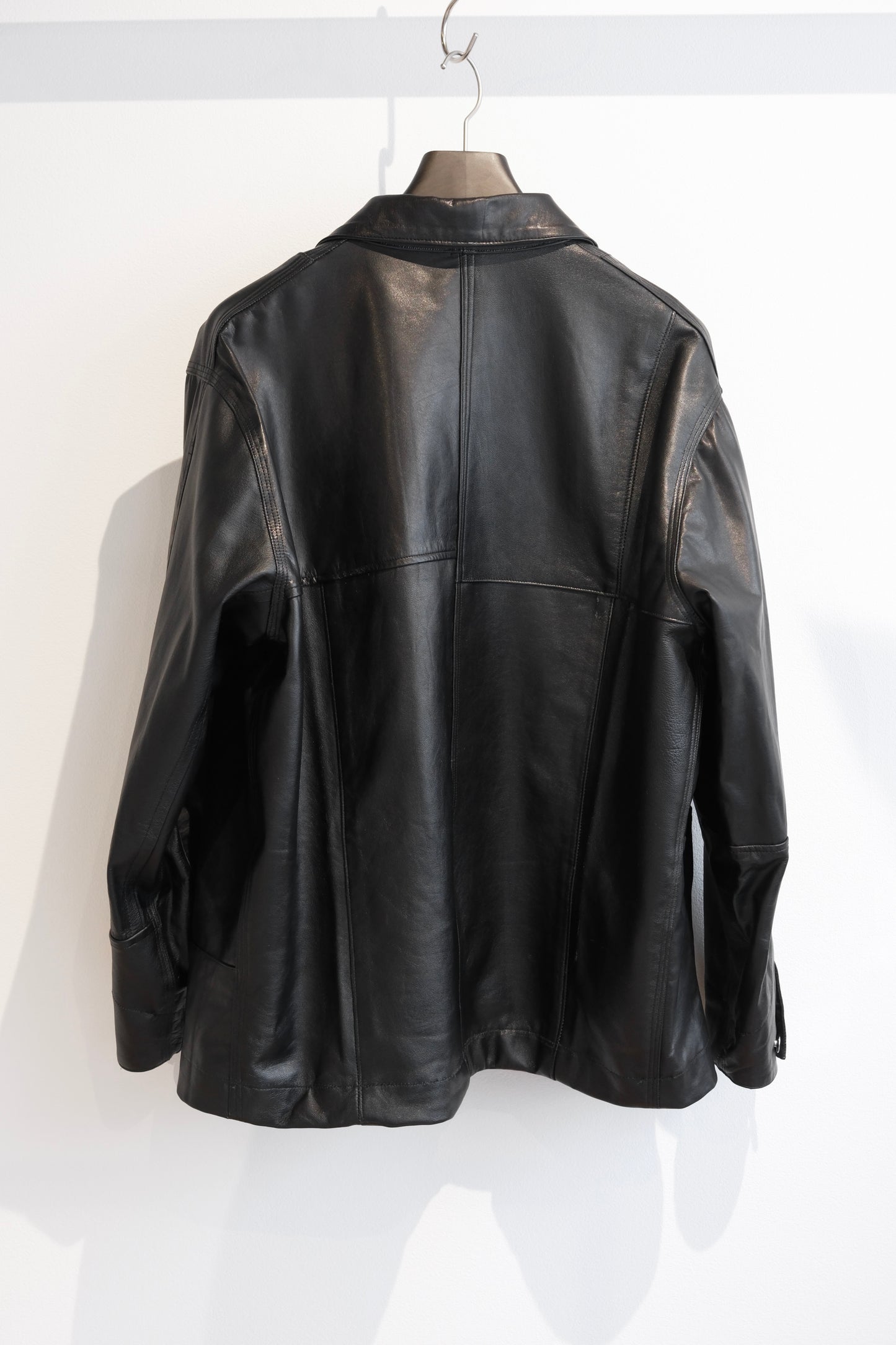 OLDPARK : LEATHER CHORE COAT (BLACK、Lサイズ)