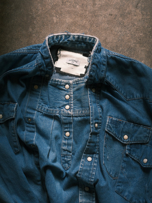 OLDPARK : SLEEVE FRONT SHIRT (DENIM / Fサイズ-2)