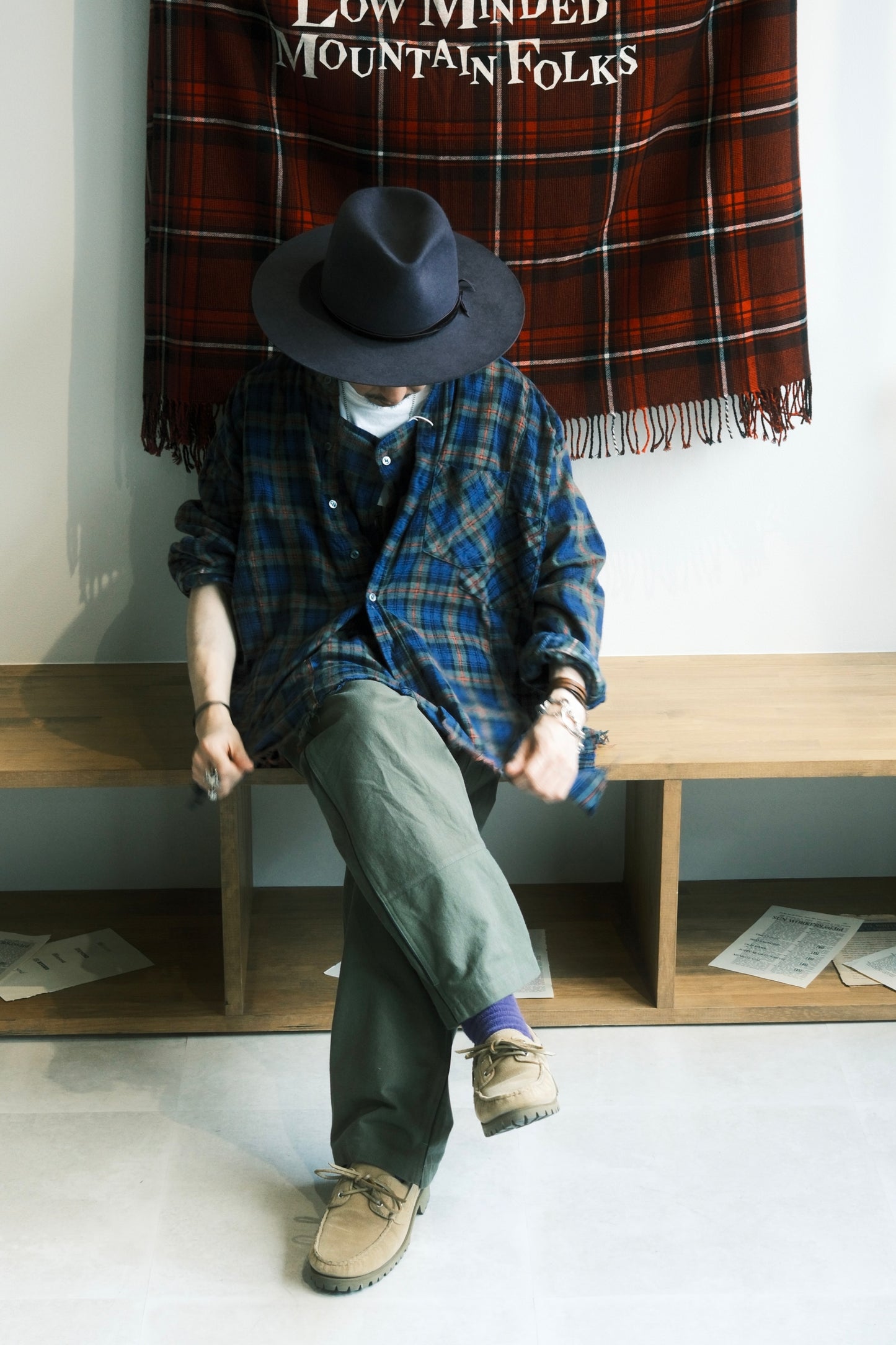 OLDPARK : SLEEVE FRONT SHIRT -2 (FLANNEL、Fサイズ)