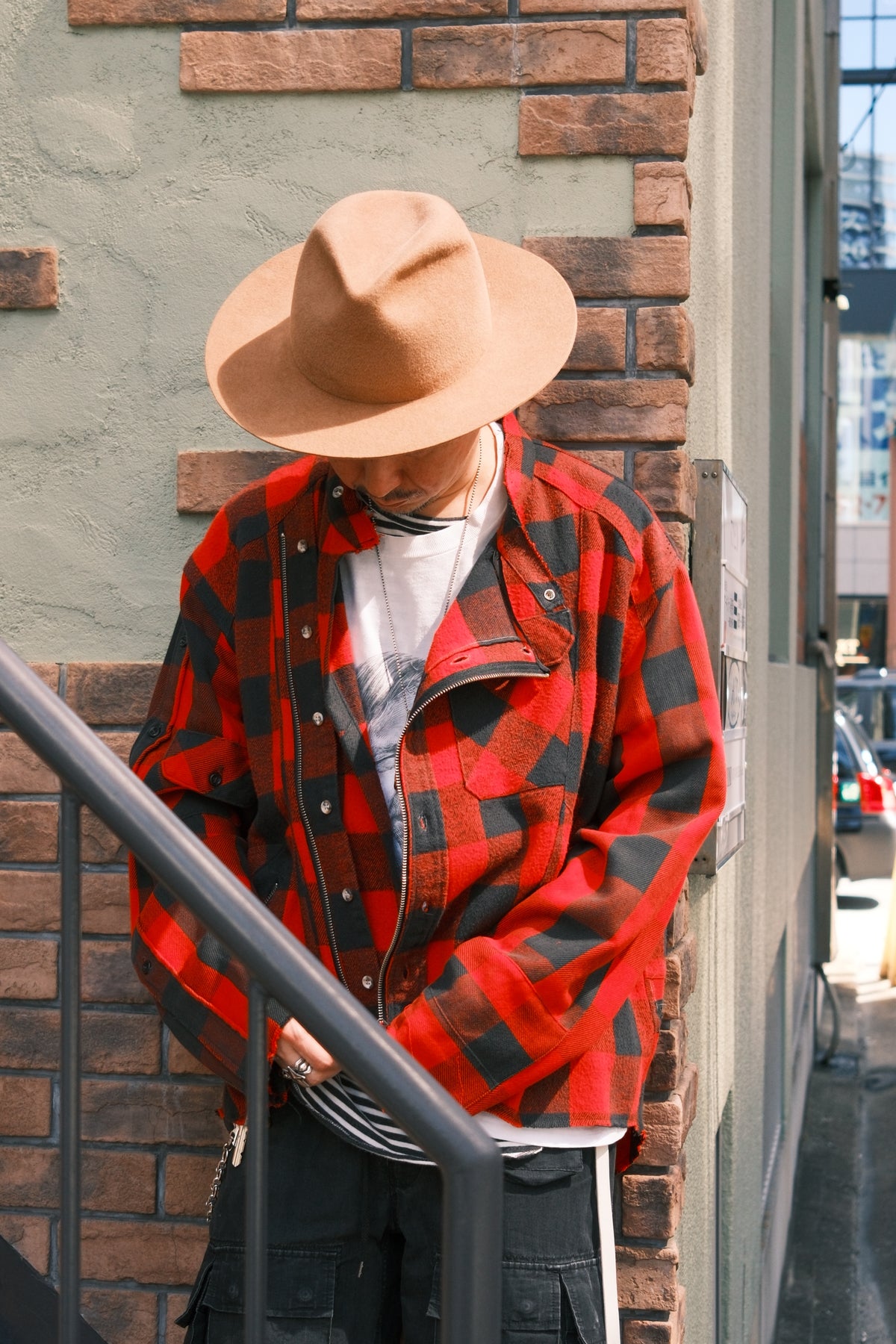 OLDPARK : RIDERS SHIRT -FLANNEL- / RED