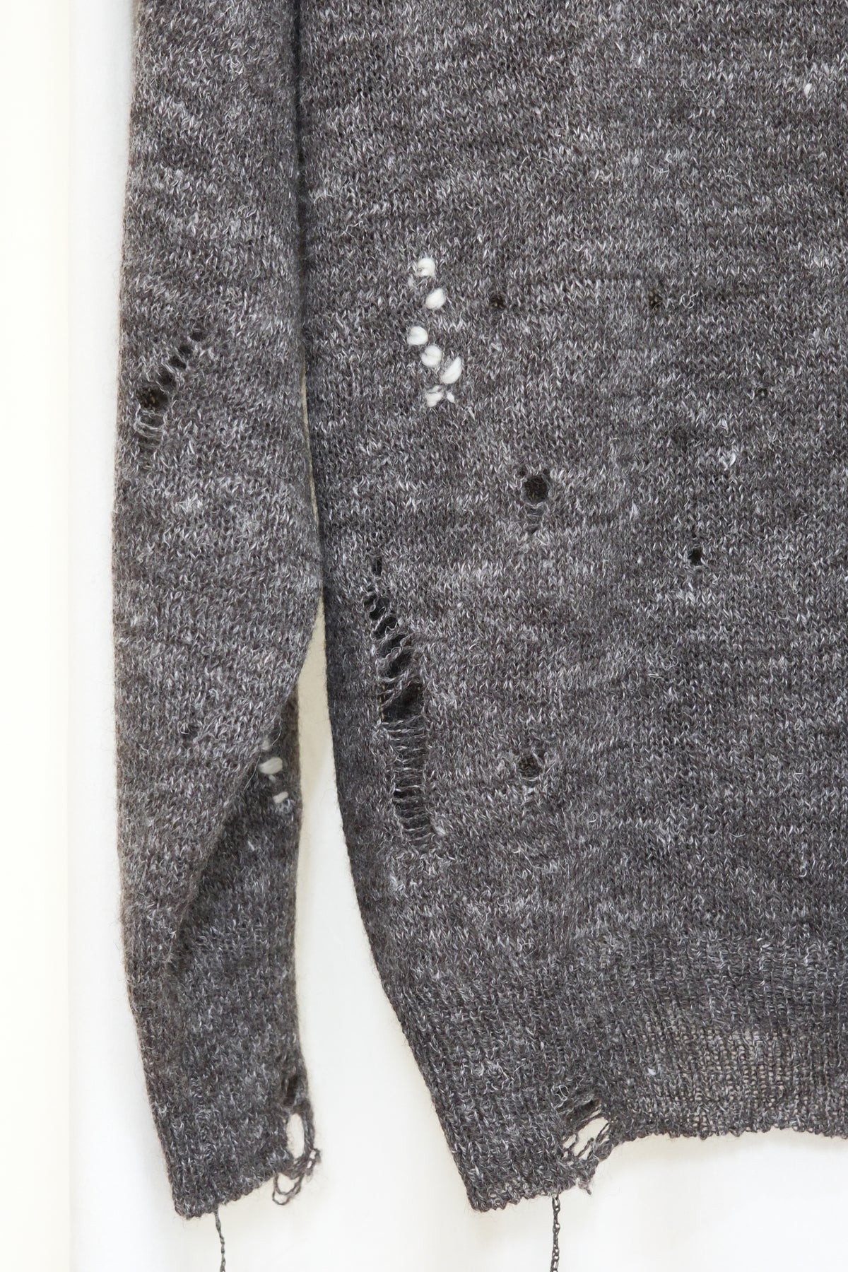 JOHN MASON SMITH / JANE SMITH : 5G WOOL LINEN DAMAGE SWEATER