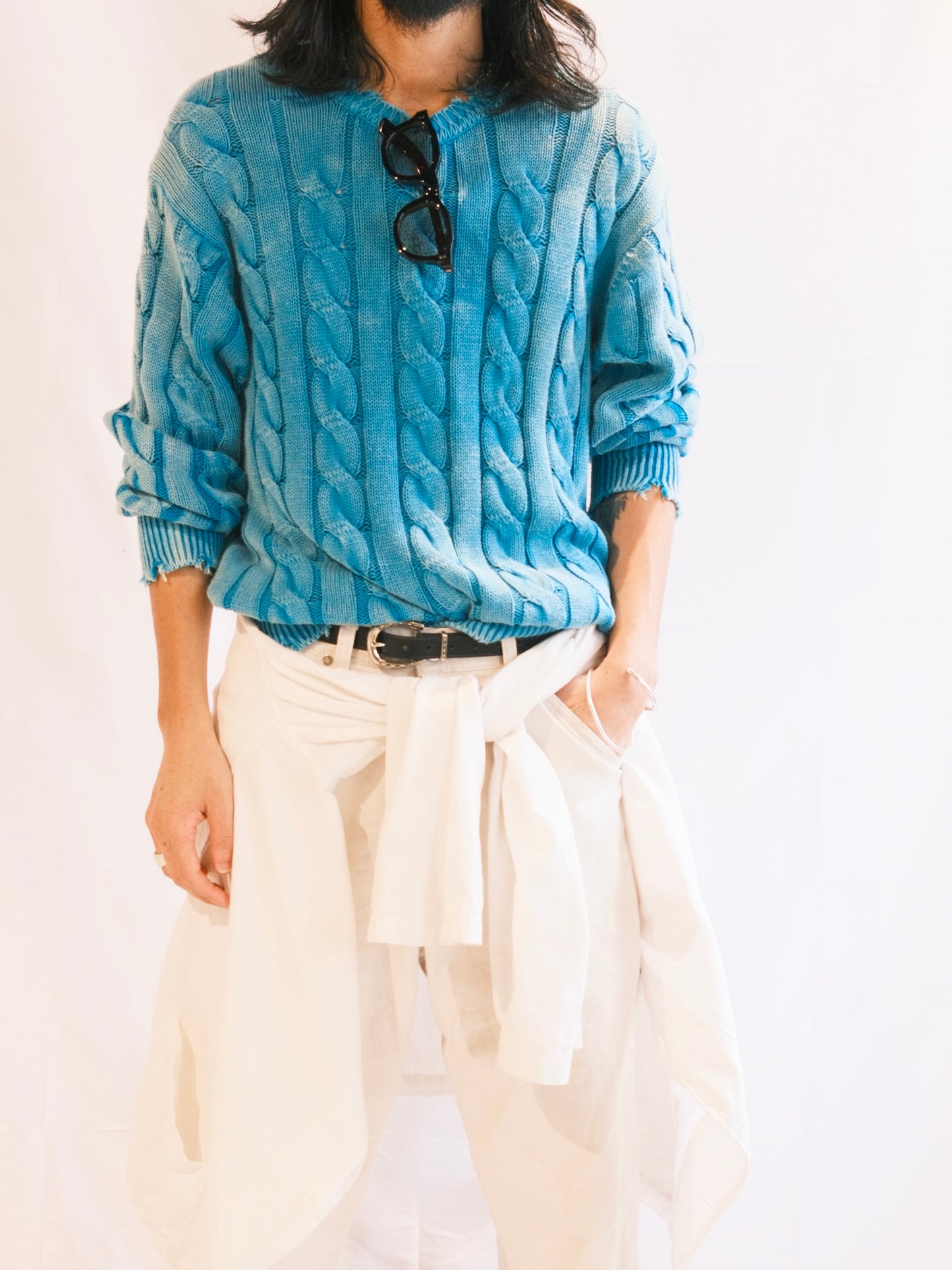 JOHN MASON SMITH/JANE SMITH: 5G COTTON TILDEN DAMAGE SWEATER