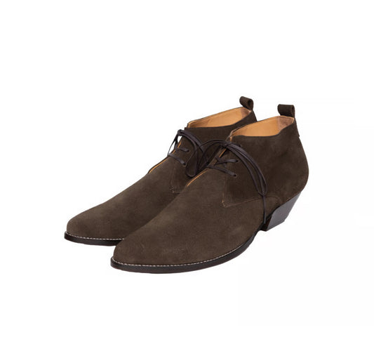 The Letters :WESTERN MID CUT LACEUP BOOTS -COW SUEDE-