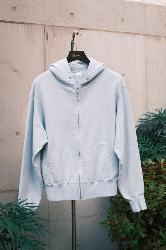 The Letters : SWEATSHIRT ZIP UP HOODIE -LOOPWHEEL FLEECE COTTON- / SAX