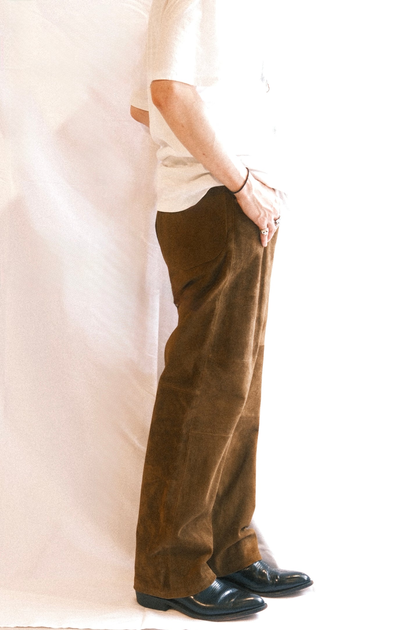 The Letters: WORKERS WIDE PANTS -HORSE SUEDE-