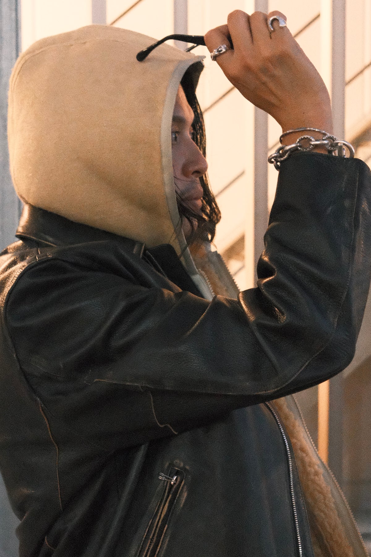 JOHN MASON SMITH / JANE SMITH : COW LEATHER VINTAGE FINISHED ZIP BLOUSON