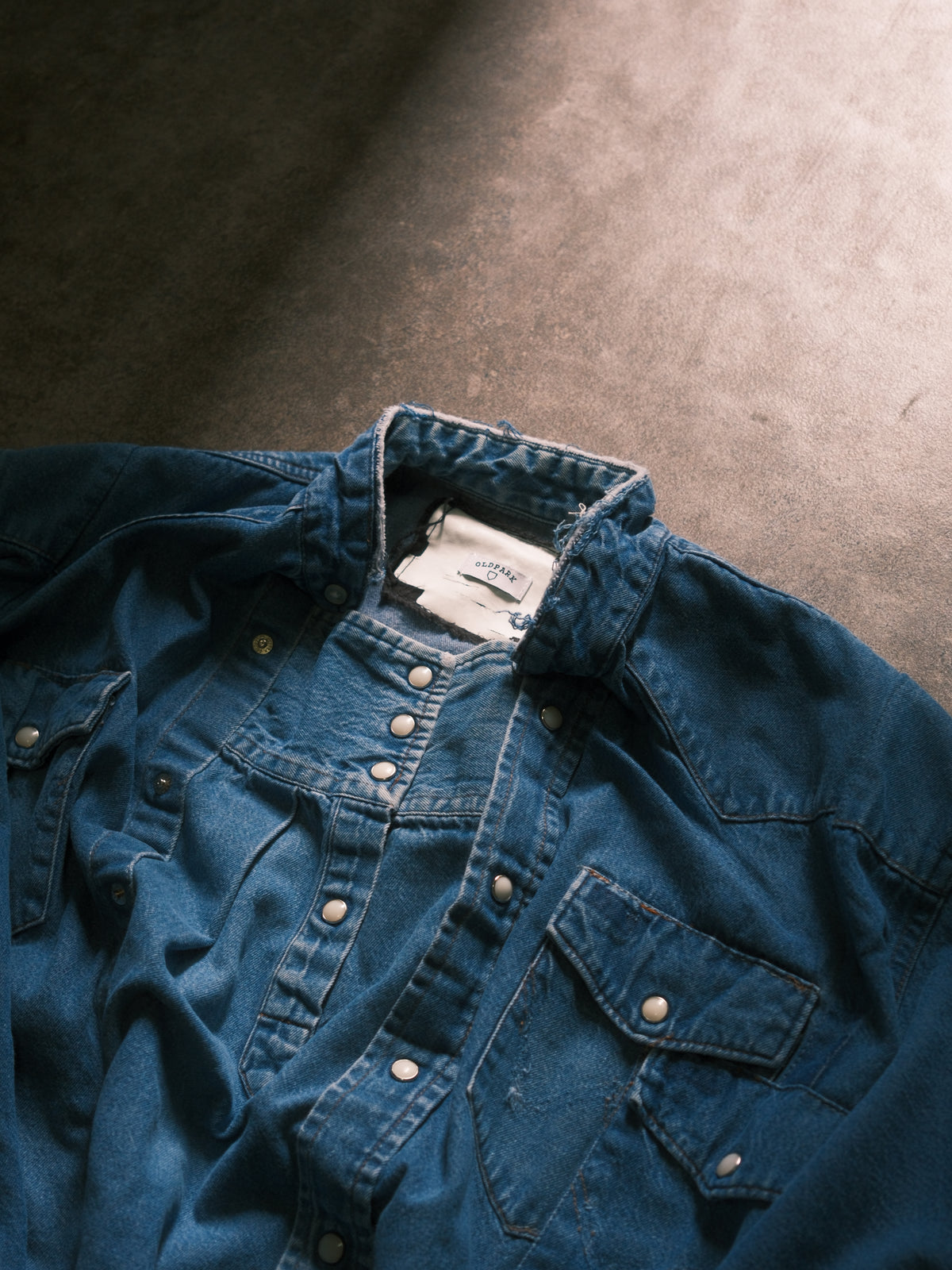 OLDPARK : SLEEVE FRONT SHIRT (DENIM / Fサイズ-2)