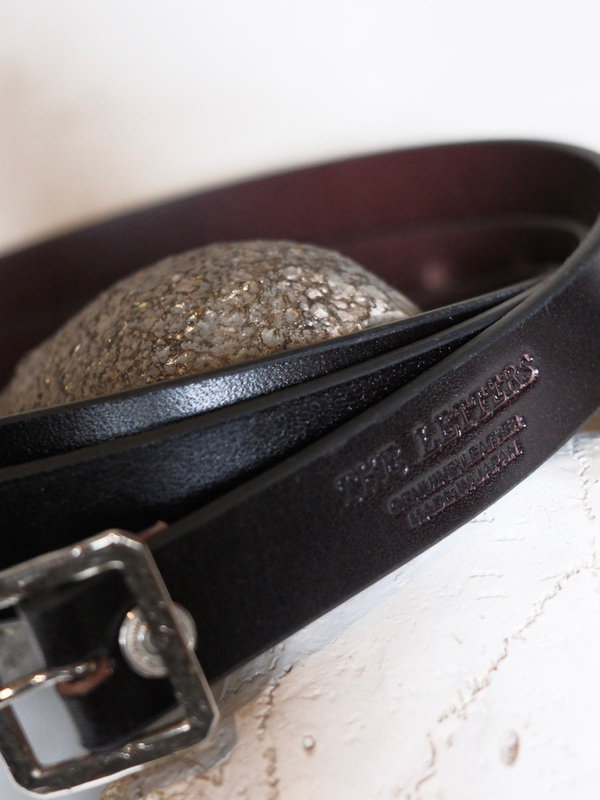 The Letters : GARRISON EMBROIDERY LONG BELT -COW HIDE- / BLACK