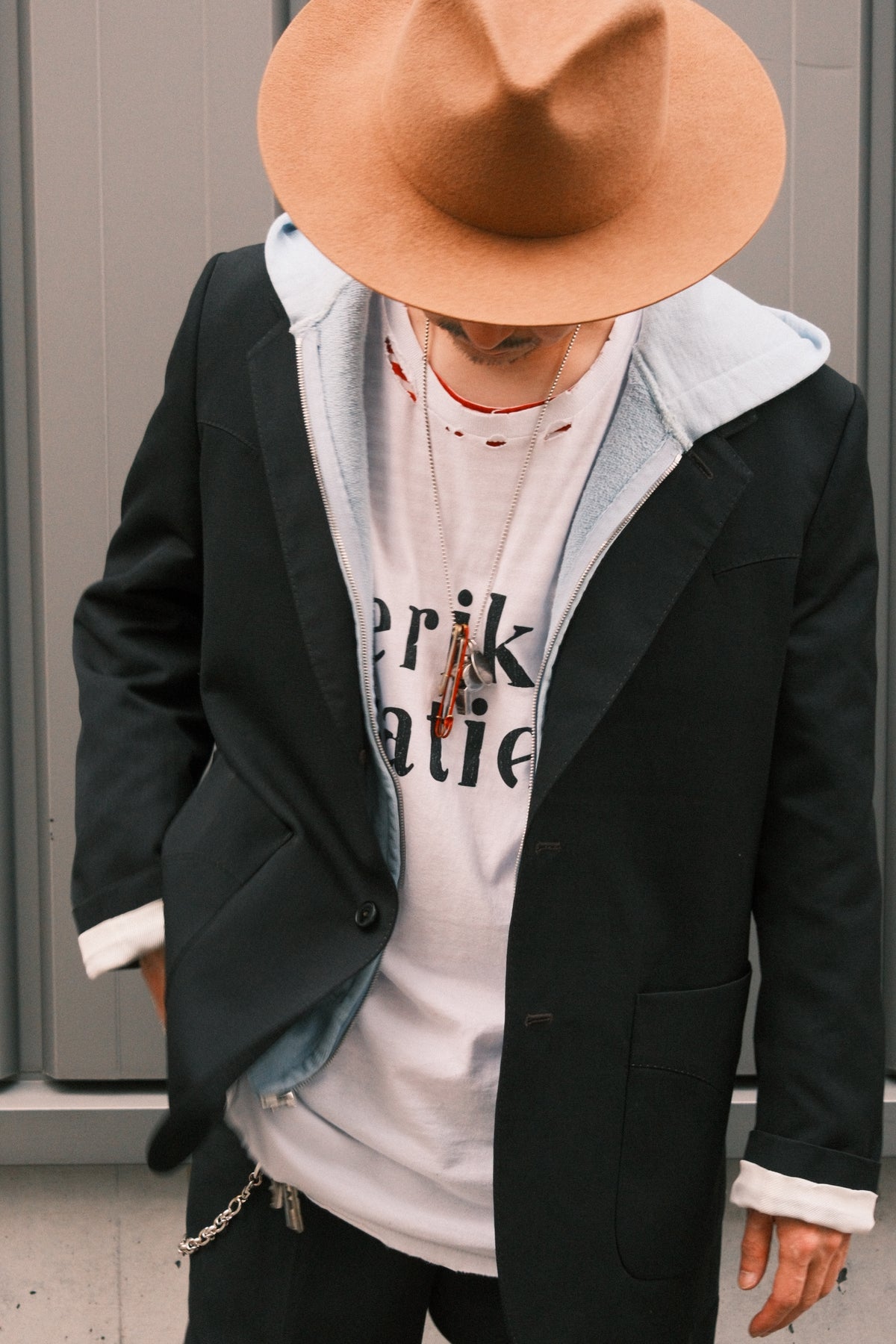 The Letters : COW BOY SACK JACKET -LACINE WOOL LINEN-