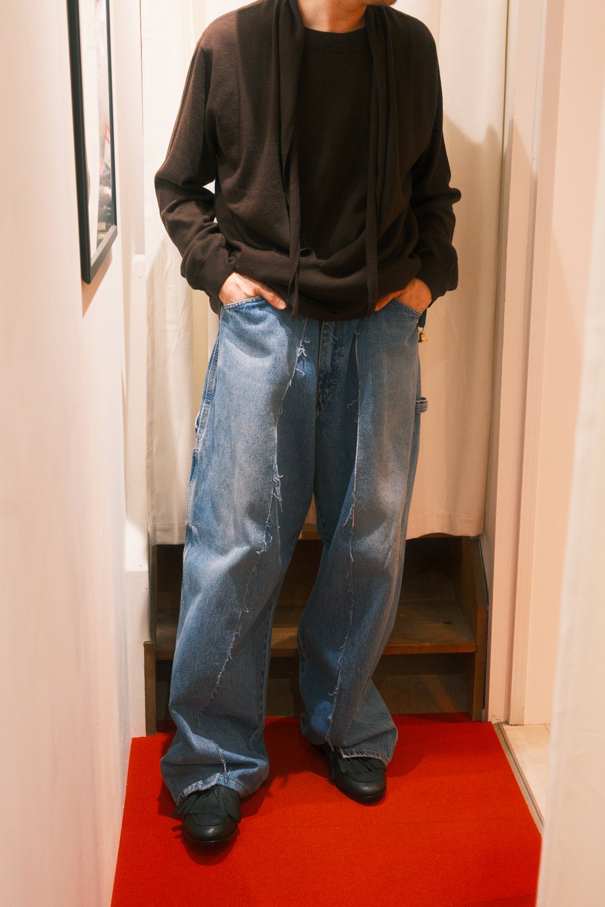 OLDPARK : BAGGY CARPENTER PANTS -DENIM- (BLUE、Lサイズ)-1
