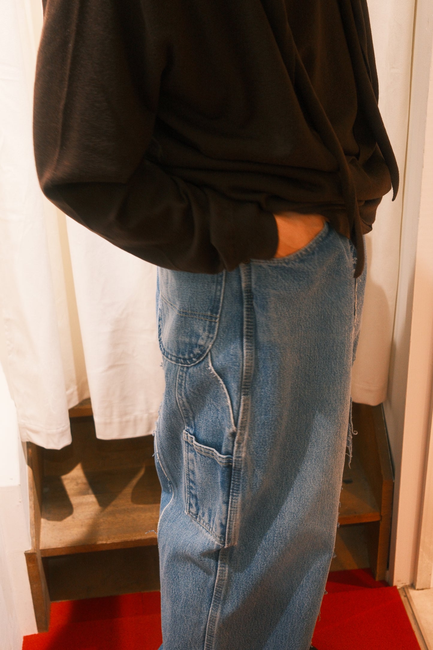 OLDPARK : BAGGY CARPENTER PANTS -DENIM- (BLUE、Lサイズ)-1