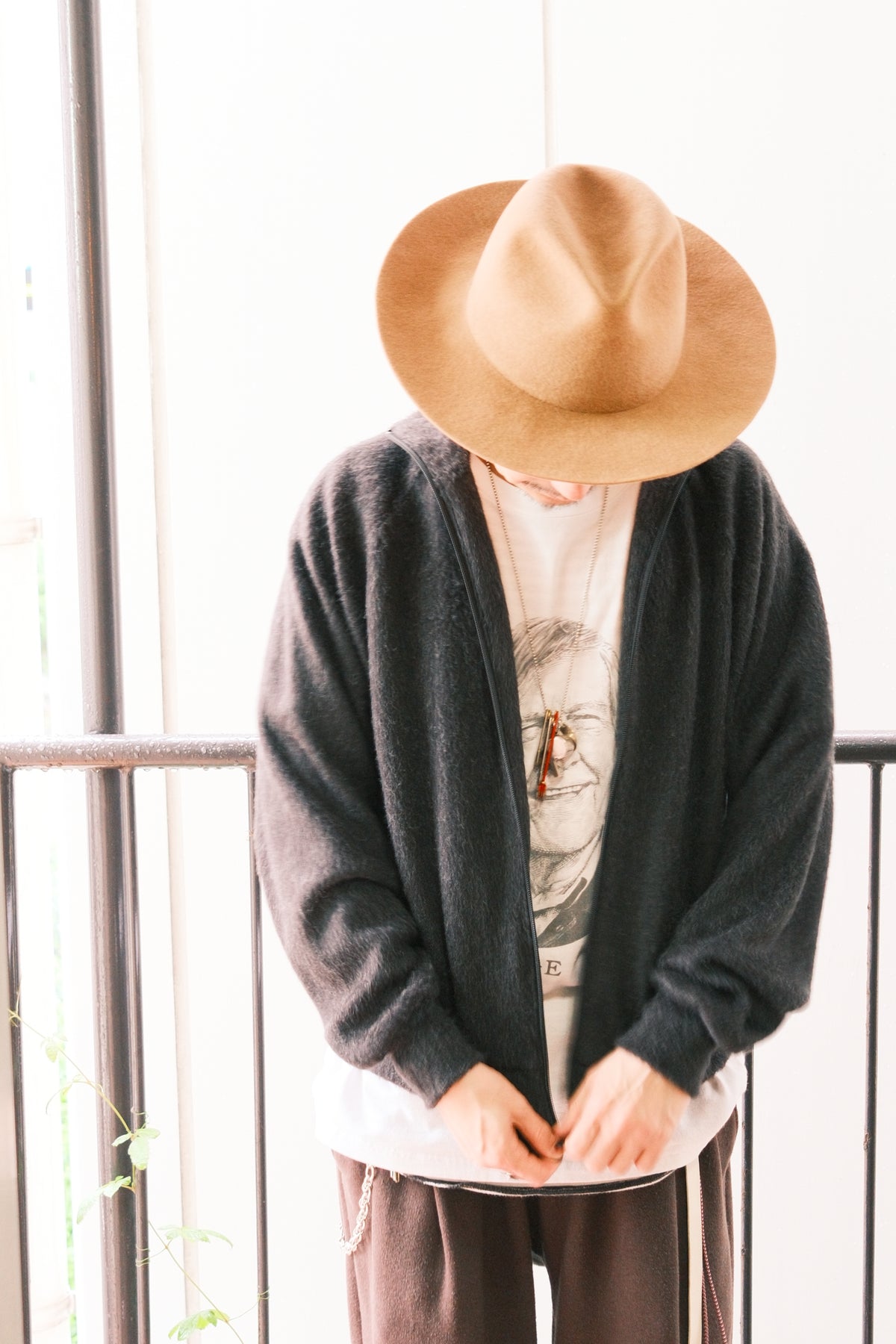 MINEDENIM : A.Wool Shaggy Track Jacket / CHARCOAL GRAY