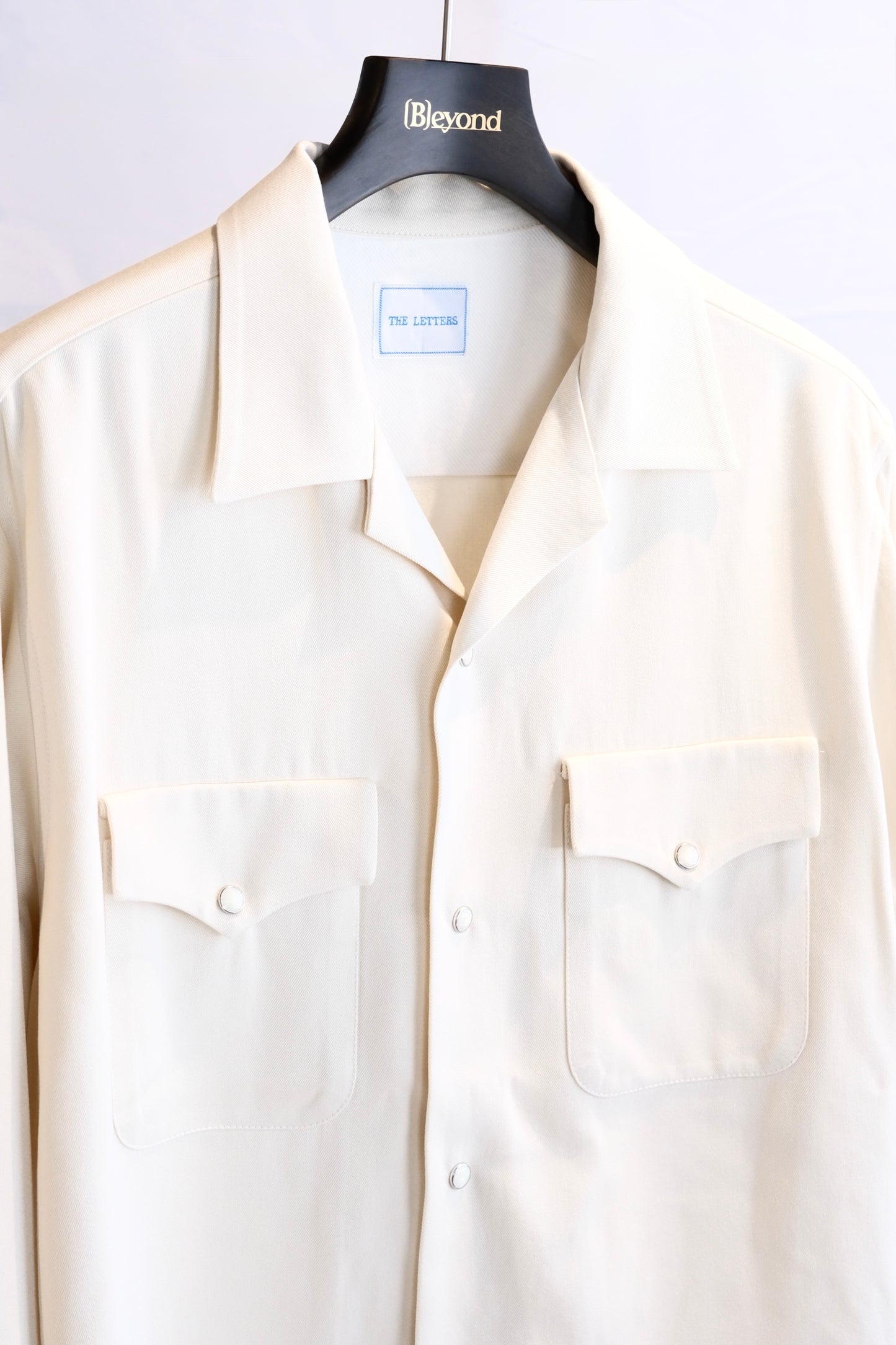 The Letters:OPEN COLLAR SHIRT -RAYON GABARDINE-