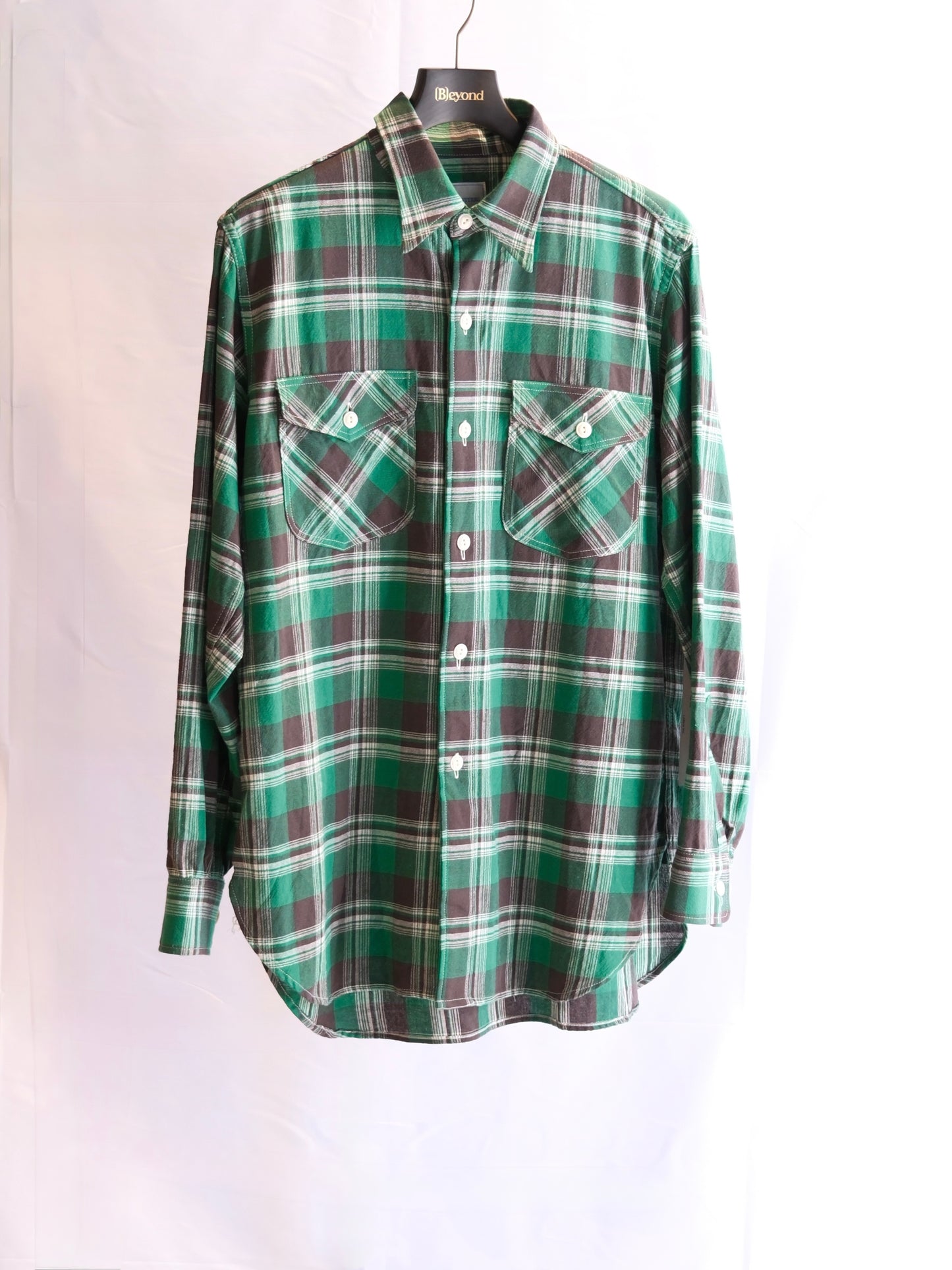 The Letters : WORKERS SHIRT -CHECK OPEN END YARN COTTON- / GREEN