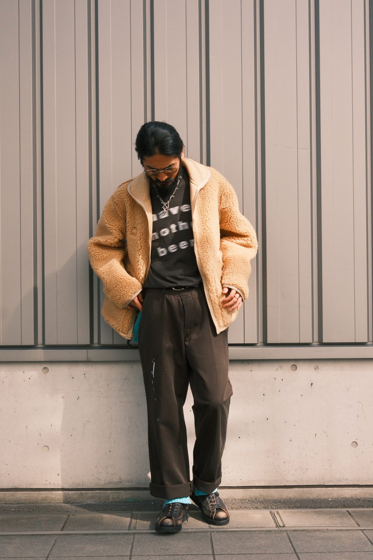 JOHN MASON SMITH / JANE SMITH : POLYESTER BOA FLEECE REVERSIBLE ZIP UP JACKET