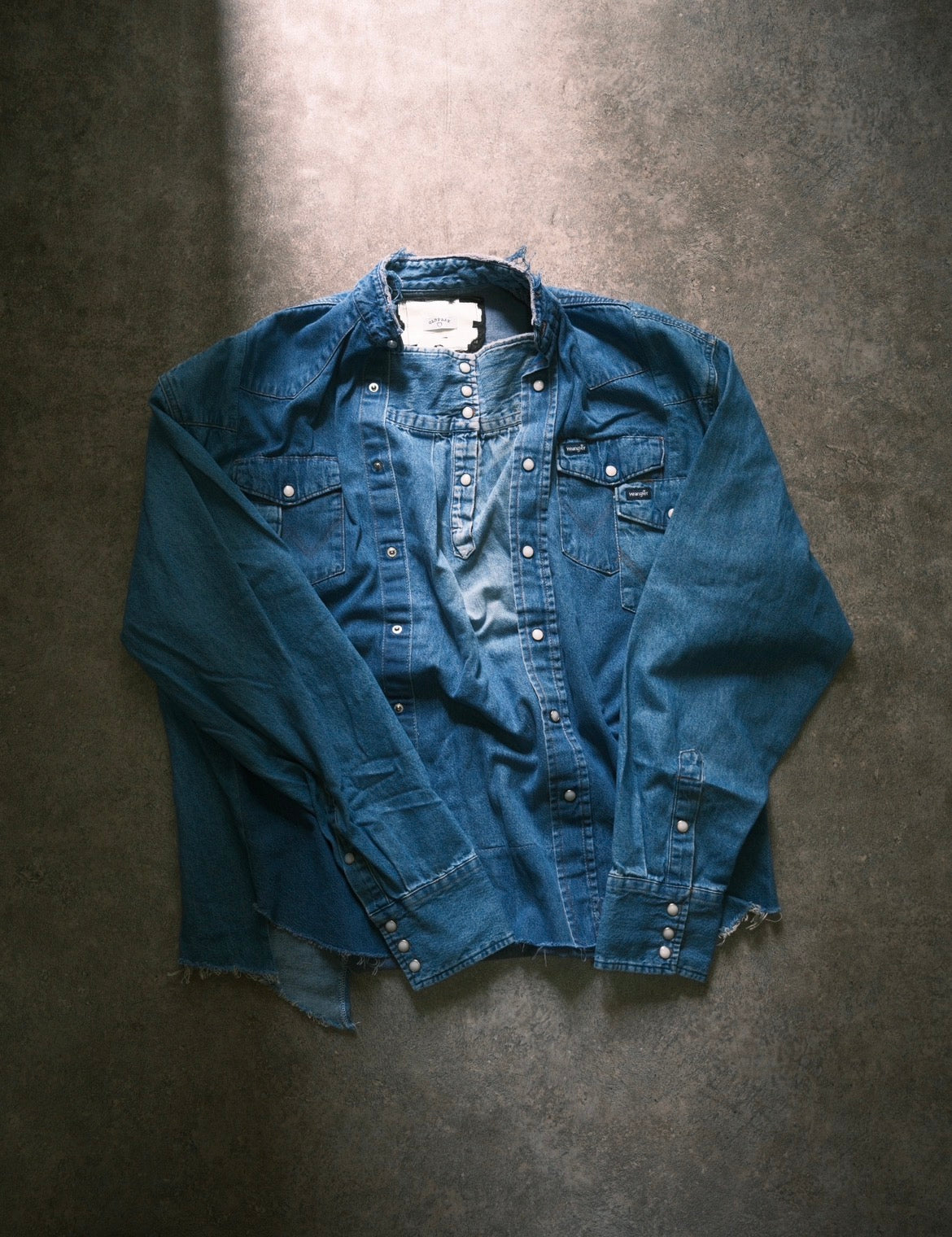 OLDPARK : SLEEVE FRONT SHIRT (DENIM / Fサイズ-1)