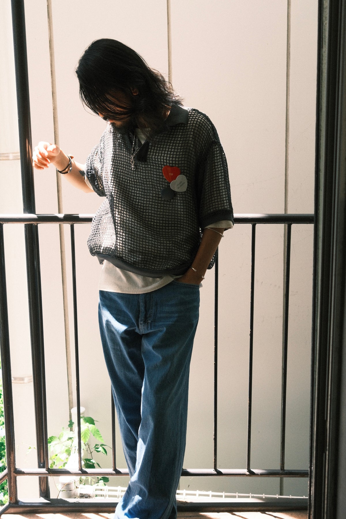 JOHN MASON SMITH / JANE SMITH : SQUARE MESH SKIPPER POLO