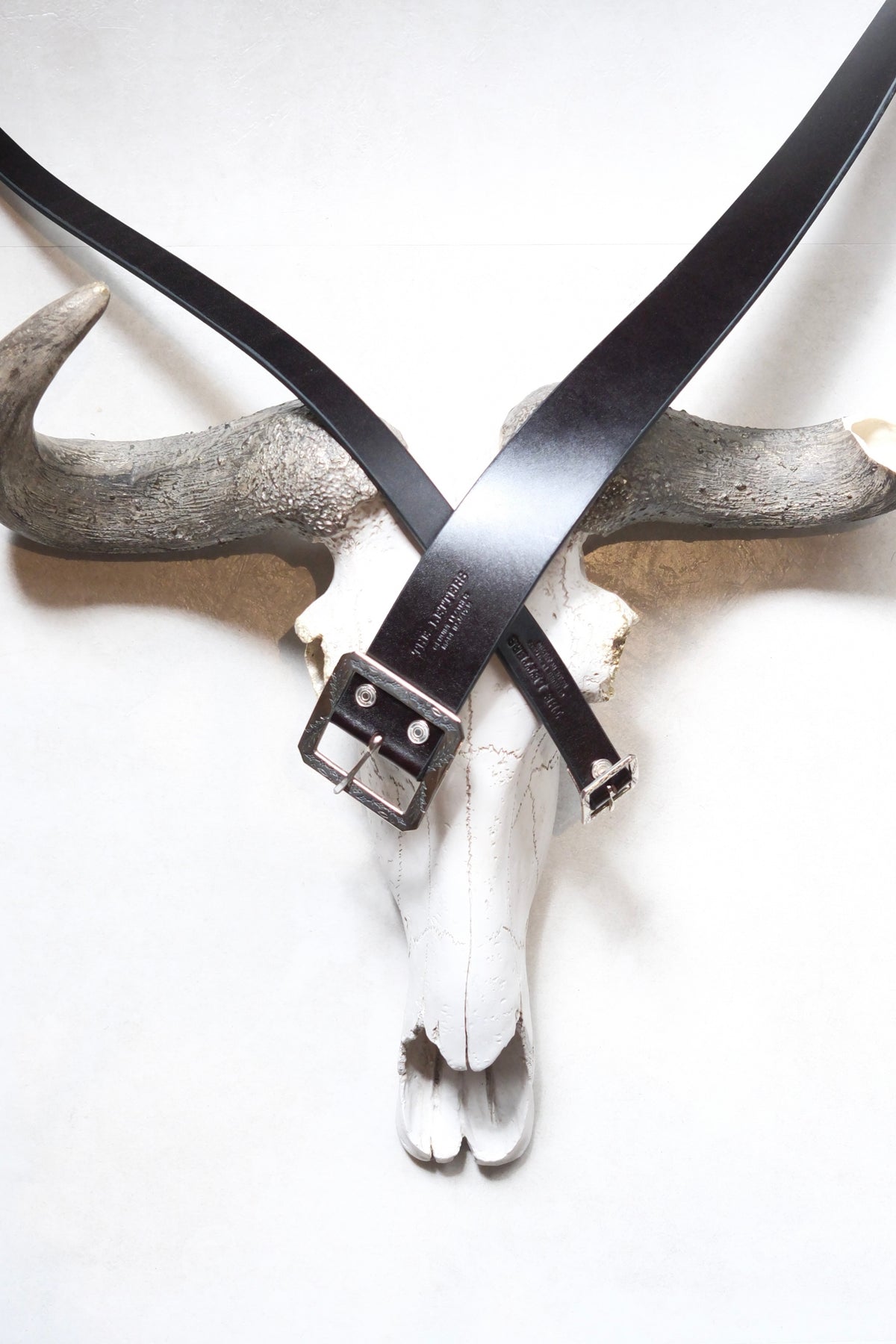 The Letters : GARRISON EMBROIDERY BELT -COW HIDE- / BLACK