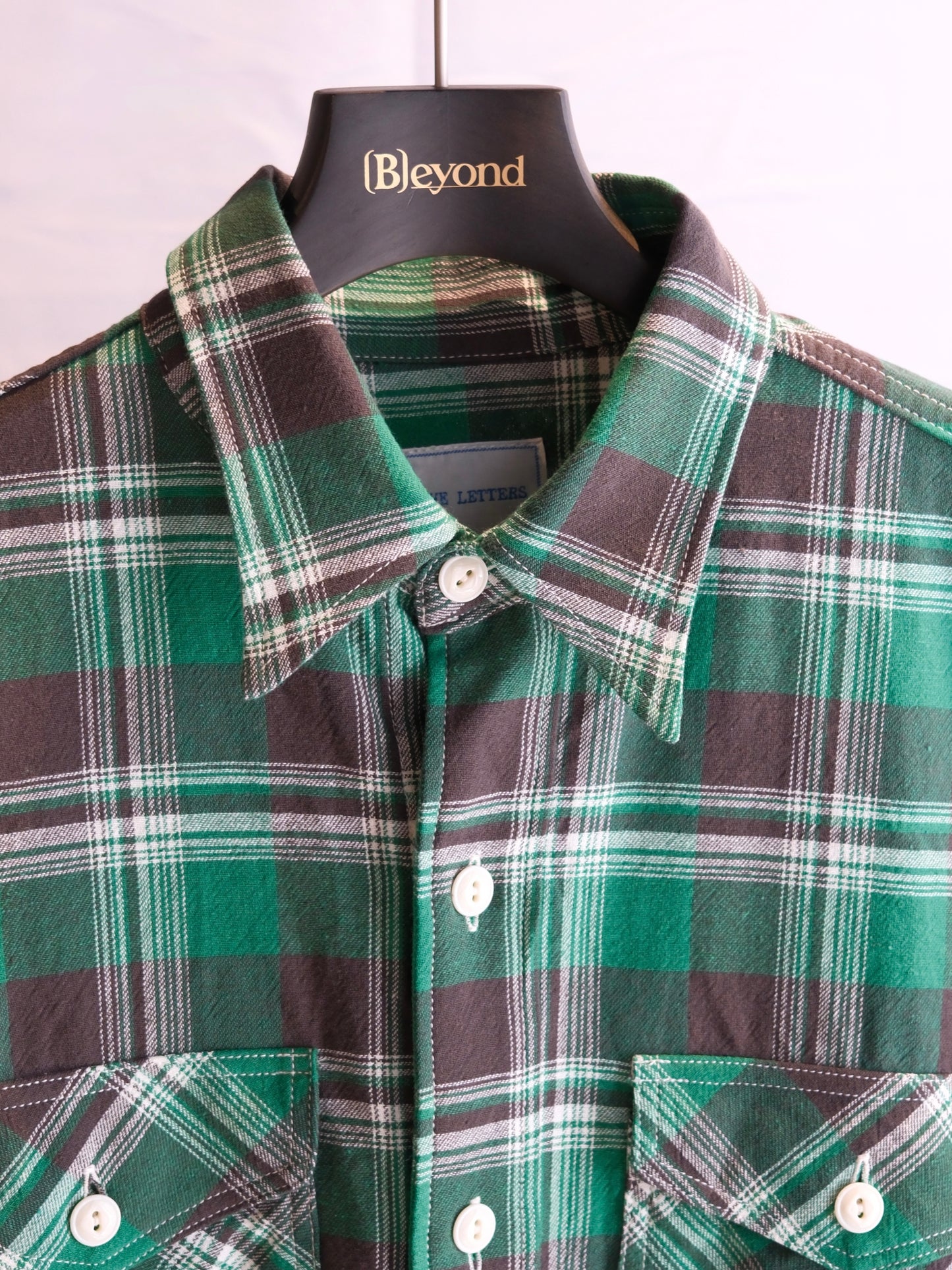 The Letters : WORKERS SHIRT -CHECK OPEN END YARN COTTON- / GREEN