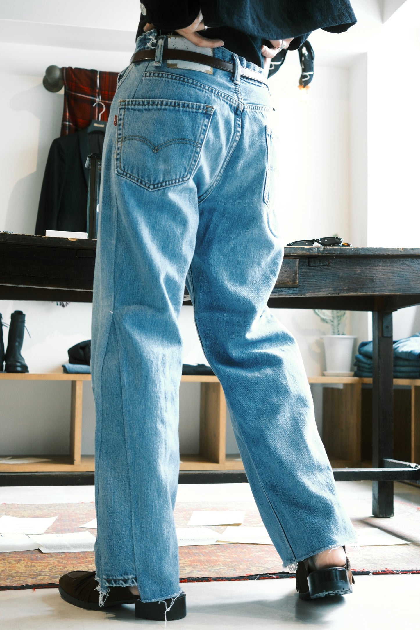 OLDPARK : SWAPPED JEANS (BLUE、Sサイズ)