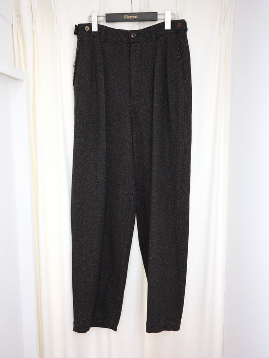 JOHN MASON SMITH / JANE SMITH : GARMENT WASHED SILKNEP TWEED TWO TUCK PANTS