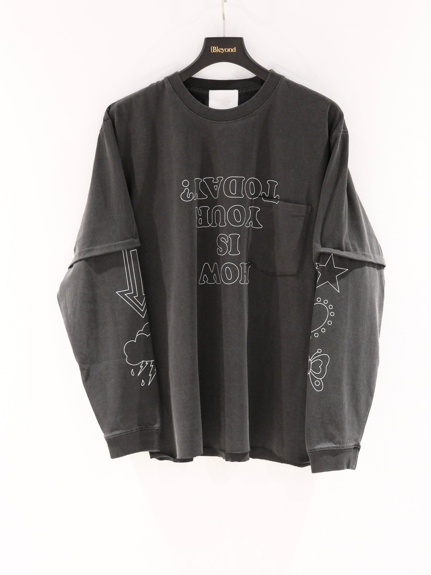 TODAY edition : TROMPE L'OEIL L/S tee (charcoal)