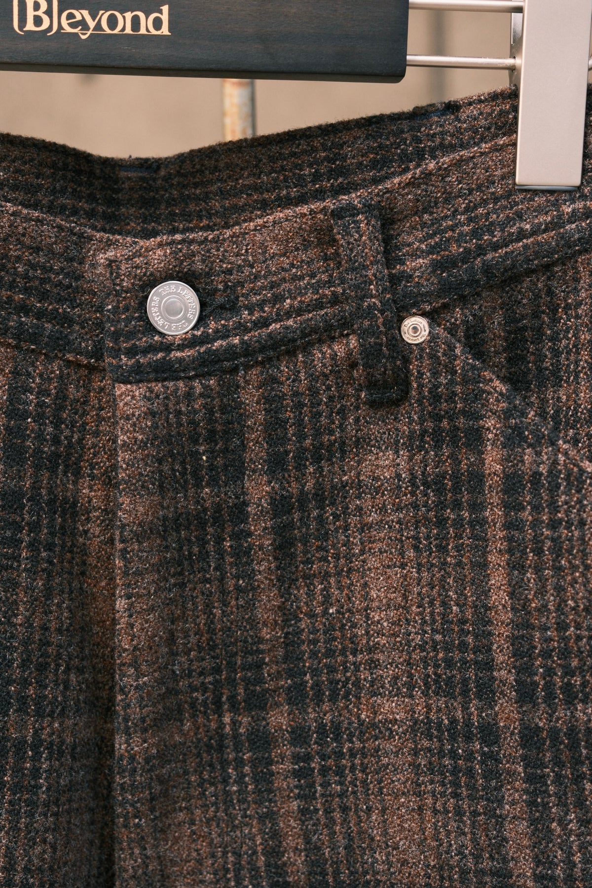 The Letters : WORKERS PANTS -CORKSCREW YARN CHECK WOOL-