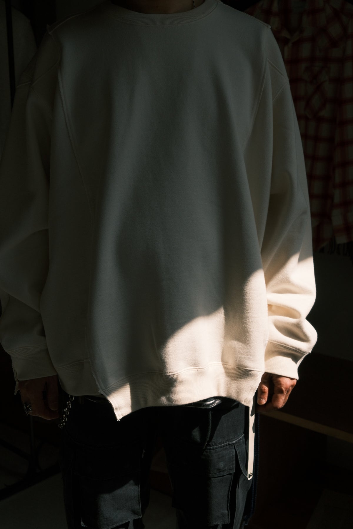 OLDPARK : COLLAB CREW SWEAT (x Healthknit) / WHITE