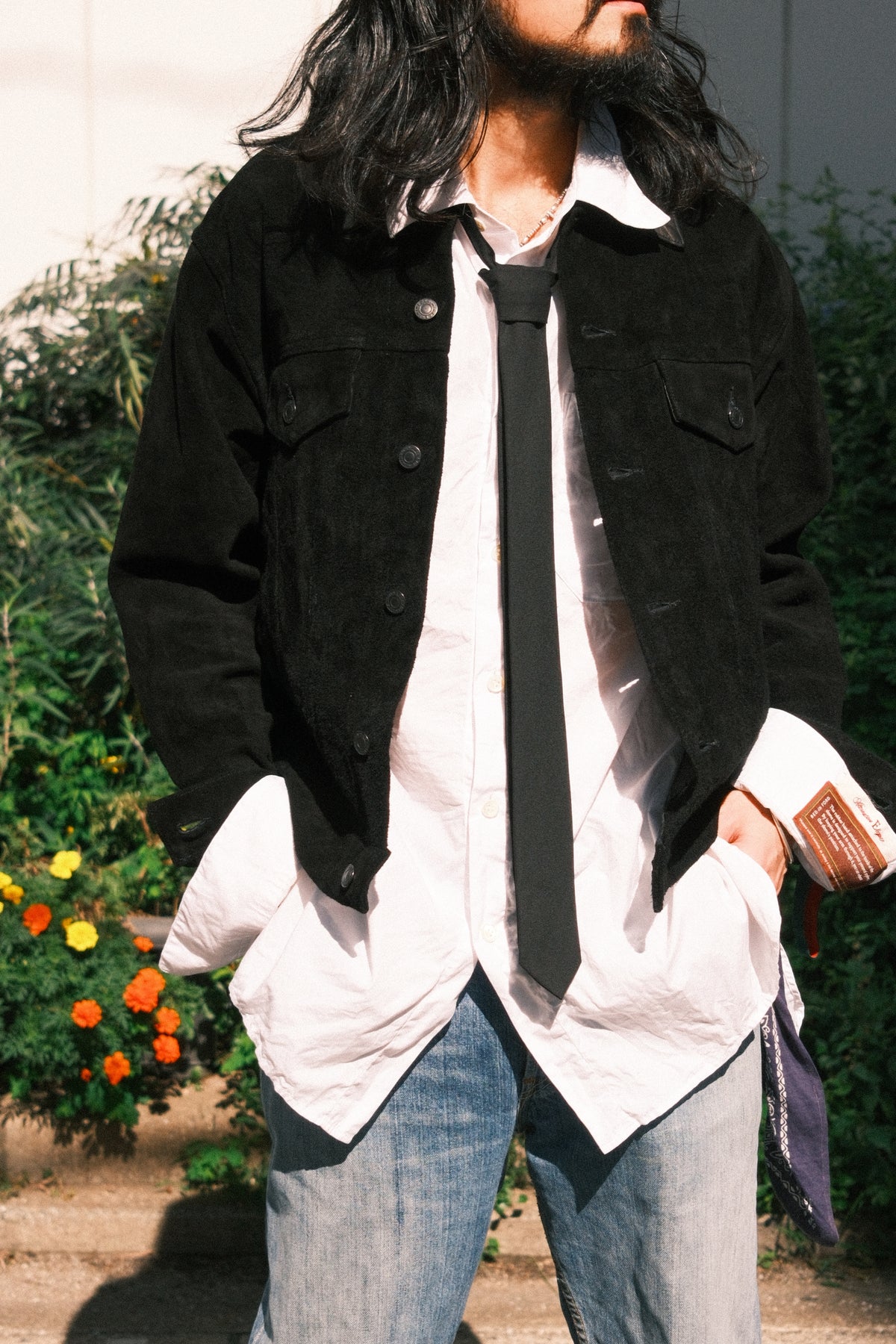 MINEDENIM : Washed Leather Trucker Jacket