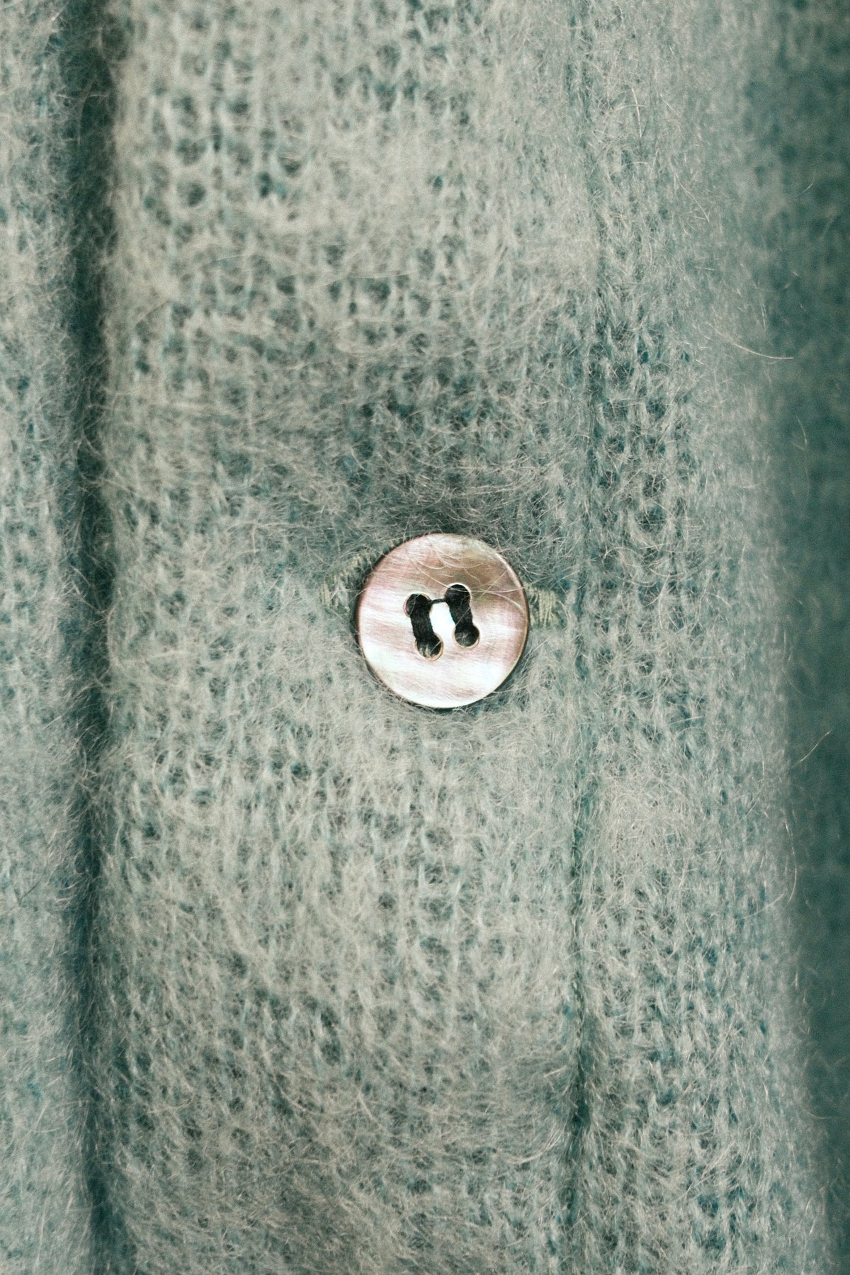 TODAY edition : CHECKER MOHAIR CARDIGAN / BLUE