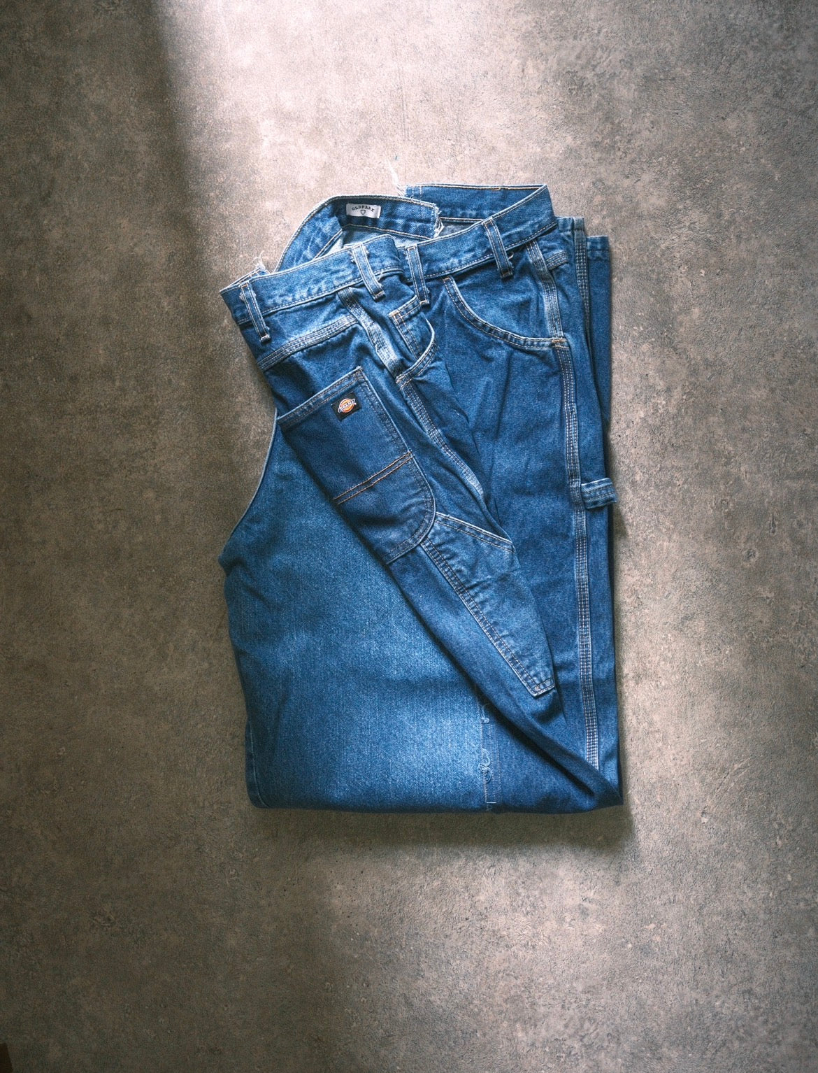 OLDPARK : BAGGY CARPENTER PANTS -DENIM- (BLUE、XLサイズ)