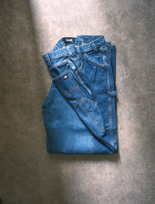 OLDPARK : BAGGY CARPENTER PANTS -DENIM- (BLUE、XLサイズ)