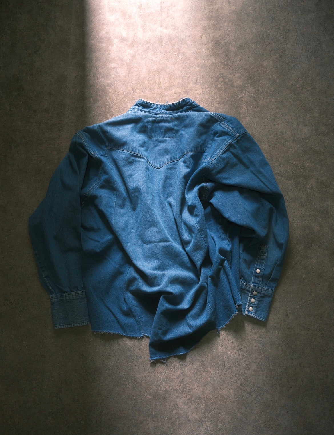 OLDPARK : SLEEVE FRONT SHIRT (DENIM / Fサイズ-2)