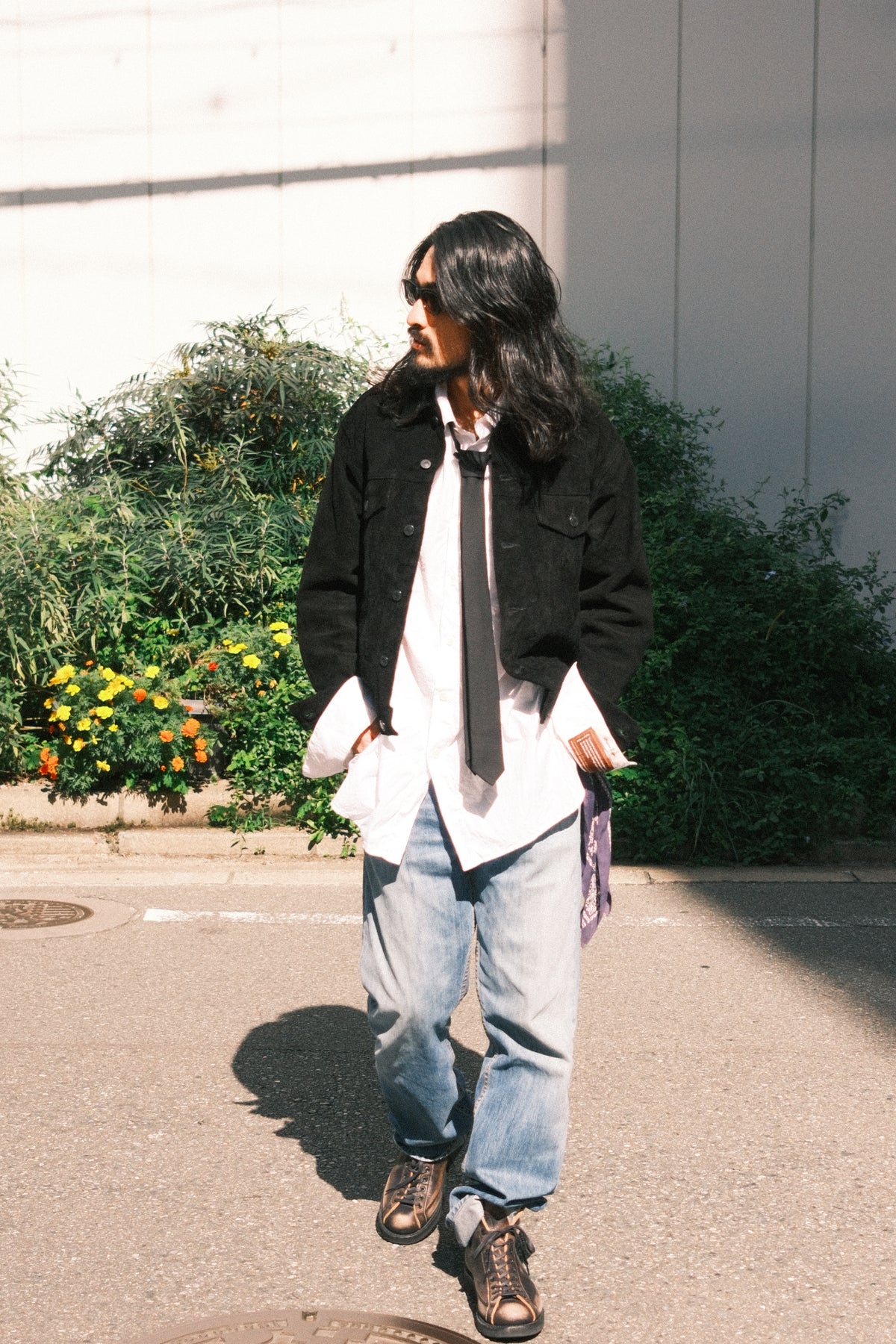 MINEDENIM : Washed Leather Trucker Jacket