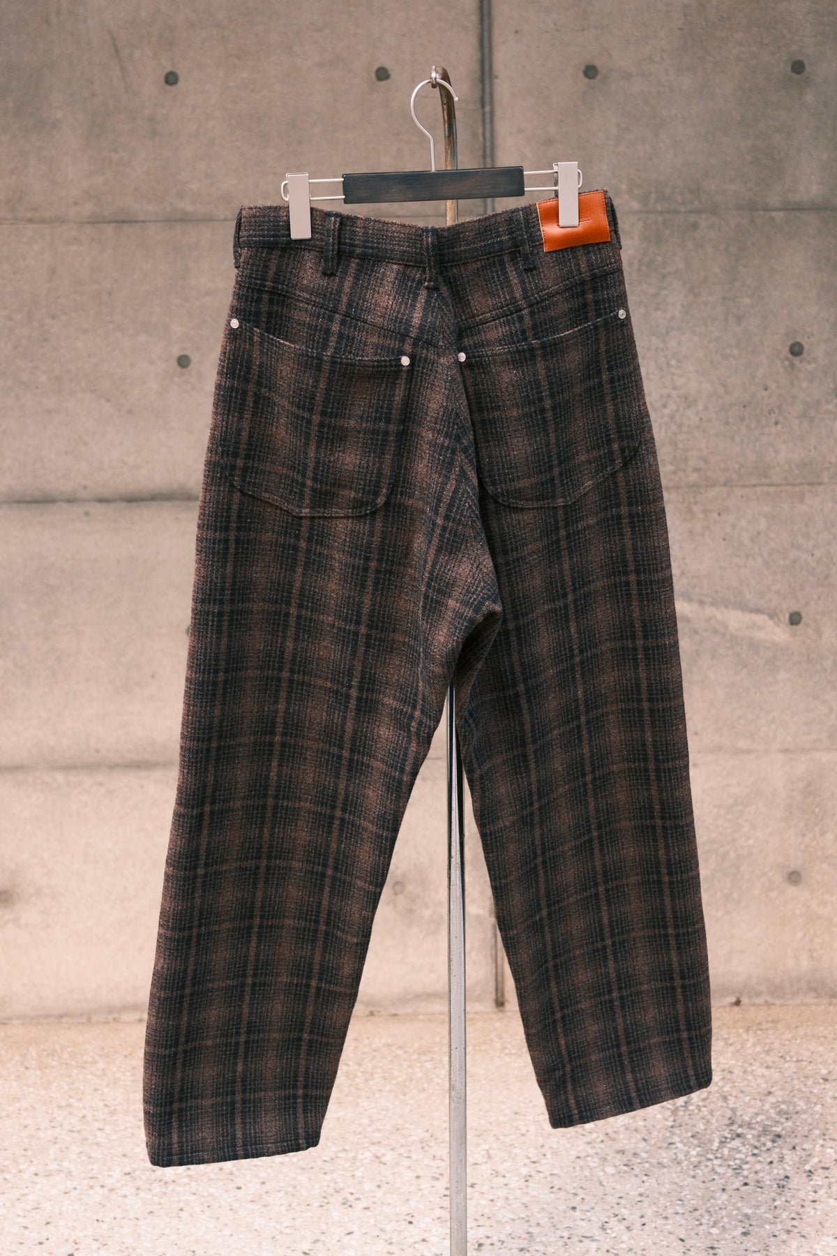The Letters : WORKERS PANTS -CORKSCREW YARN CHECK WOOL-