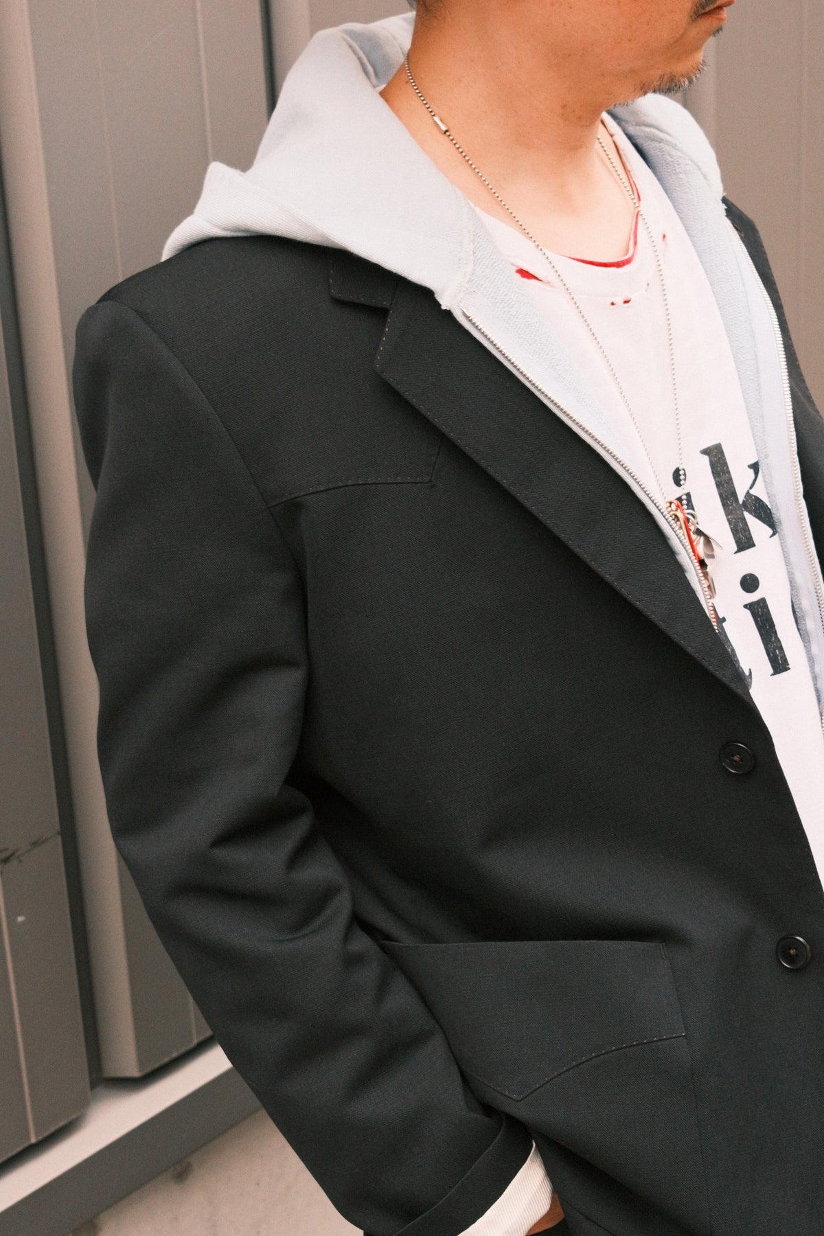 The Letters : COW BOY SACK JACKET -LACINE WOOL LINEN-