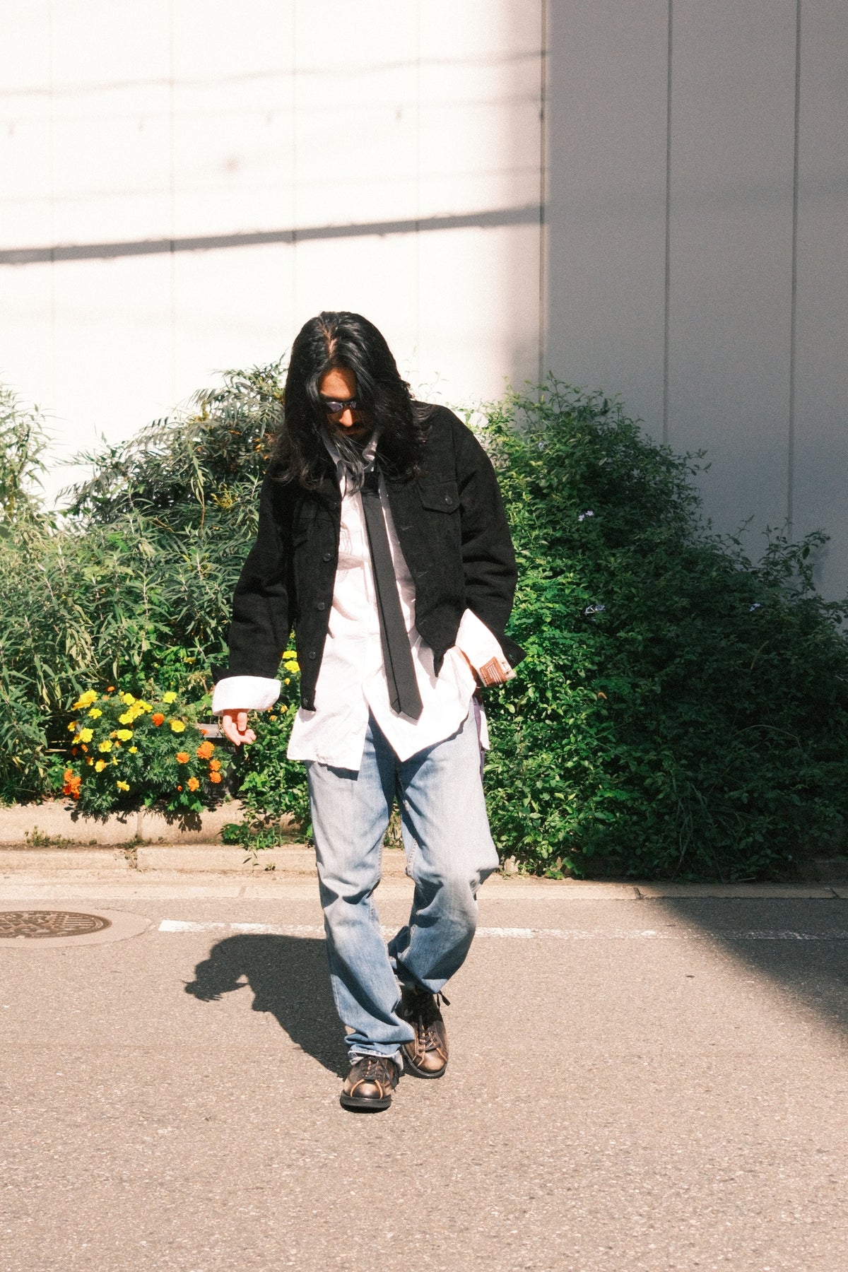 MINEDENIM : Washed Leather Trucker Jacket