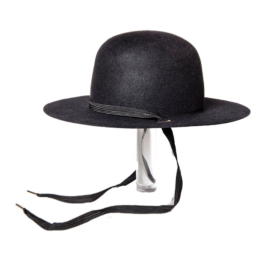 The Letters:WIDE BRIM OPEN CROWN CHOKER HAT -RABBIT FUR-