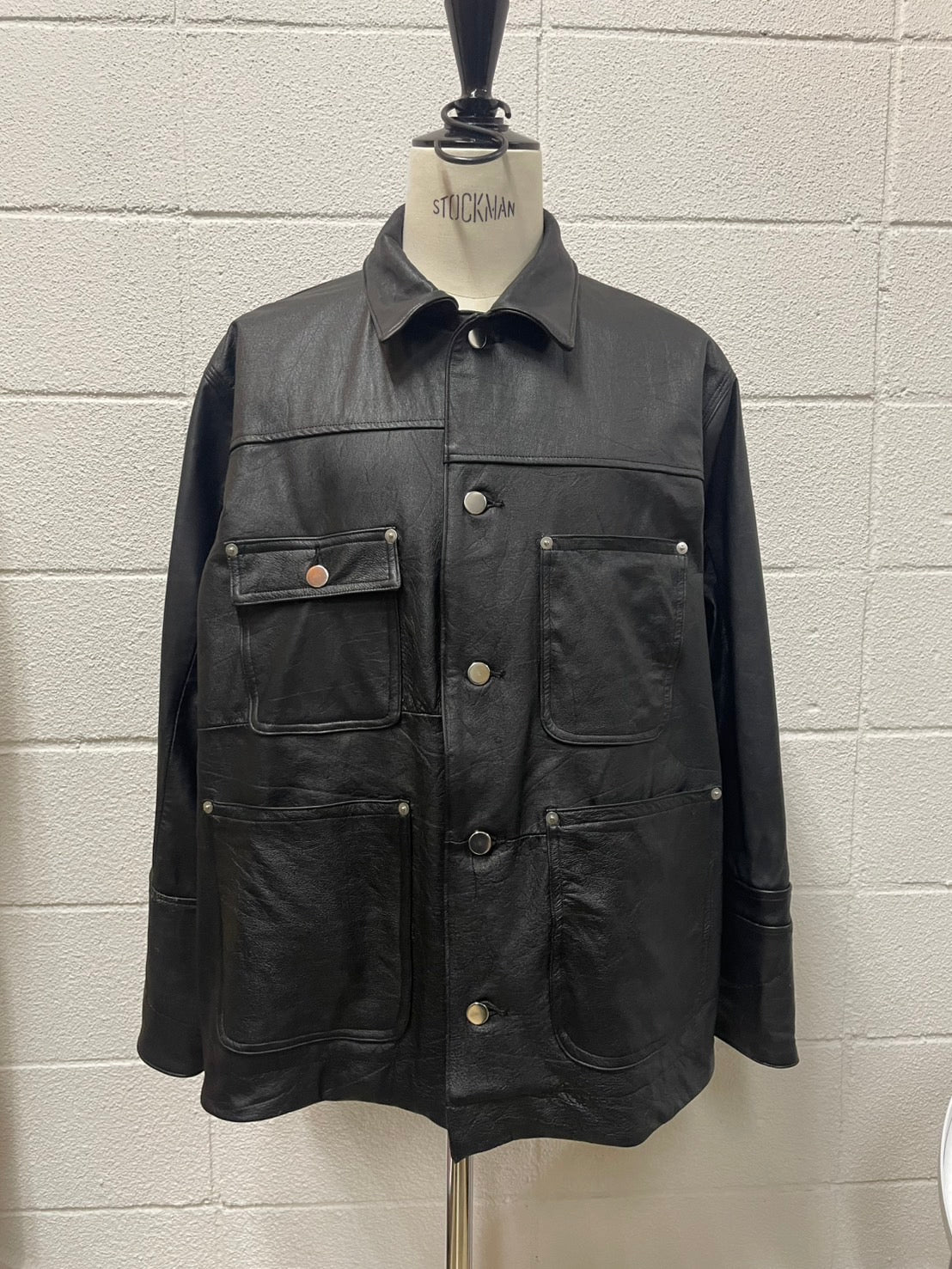 LEATHER CHORE COAT (BLACK、Lサイズ) / OLDPARK