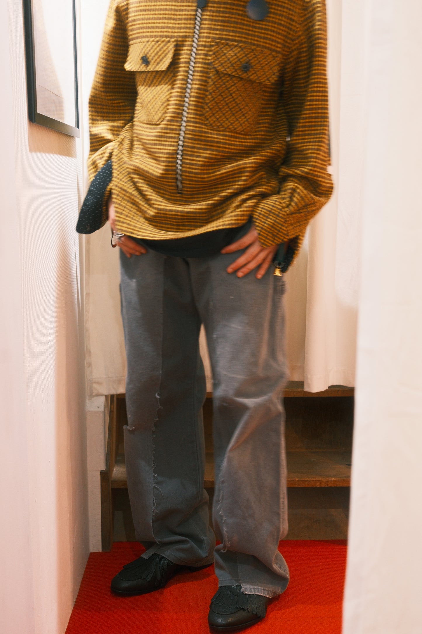 OLDPARK : BAGGY CARPENTER PANTS -DUCK- (GRAY、Sサイズ)