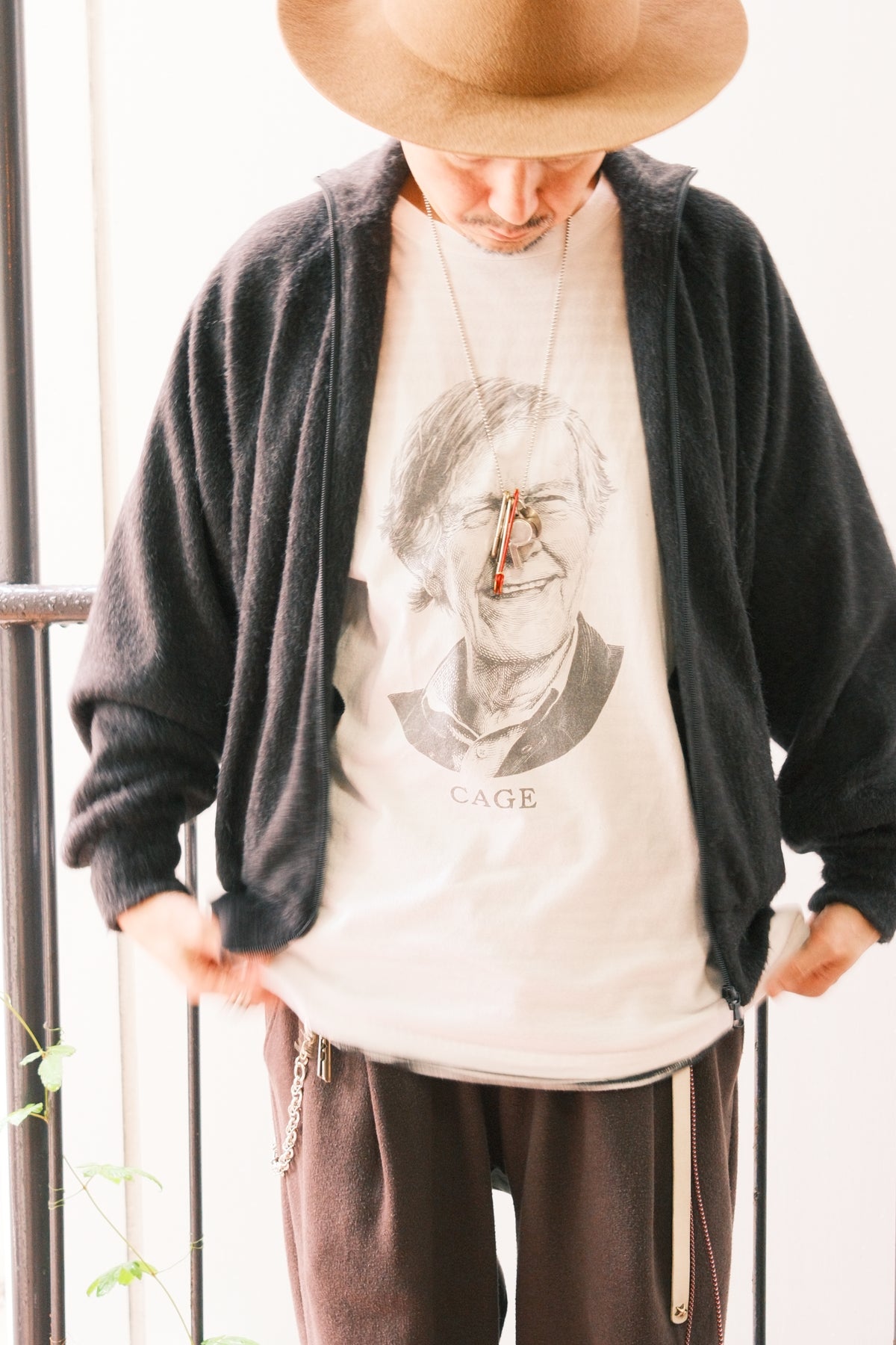 MINEDENIM : A.Wool Shaggy Track Jacket / CHARCOAL GRAY