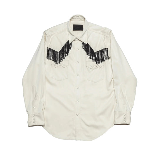 The Letters : FRINGE WESTERN SHIRT - RAYON GABARDINE-